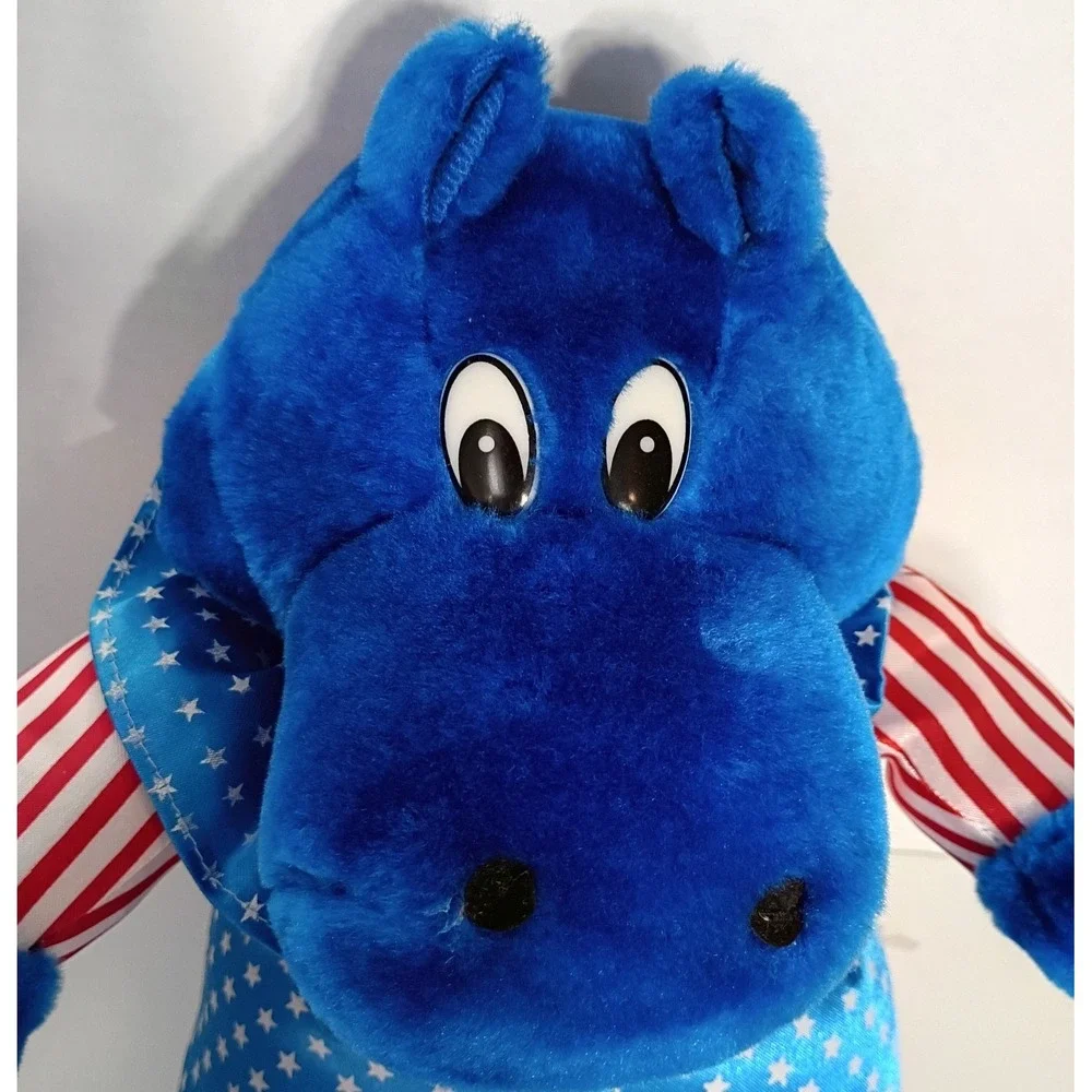Sugar Loaf Team Toy USA Hippo Patriotic Plush Stuffed Animal Red White Blue
